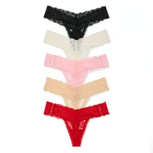 Victoria's Secret Lace Thong Panty 5 Pack.